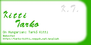 kitti tarko business card