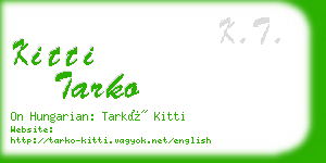 kitti tarko business card